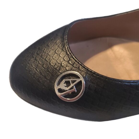 Armani | Ballerine Black Leather Snakeskin Ballet Flats w/ Box, EU Size 35, EUC - Picture 5 of 11